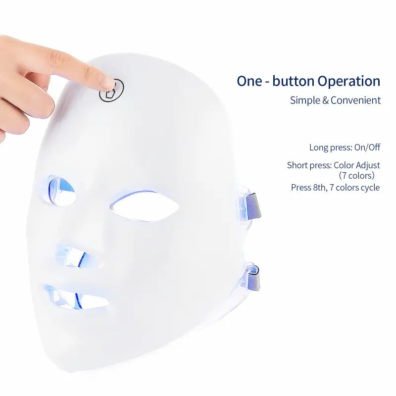 Portable 7 Color Light Facial Mask - Touch Screen Skin Care Device with Multi-Function Beauty Benefits - USB Charged-4