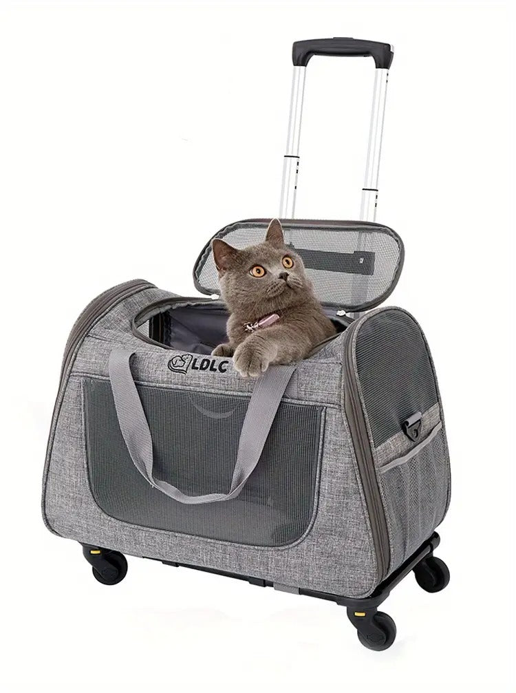 Pet Rolling Carrier with Detachable Wheels-0