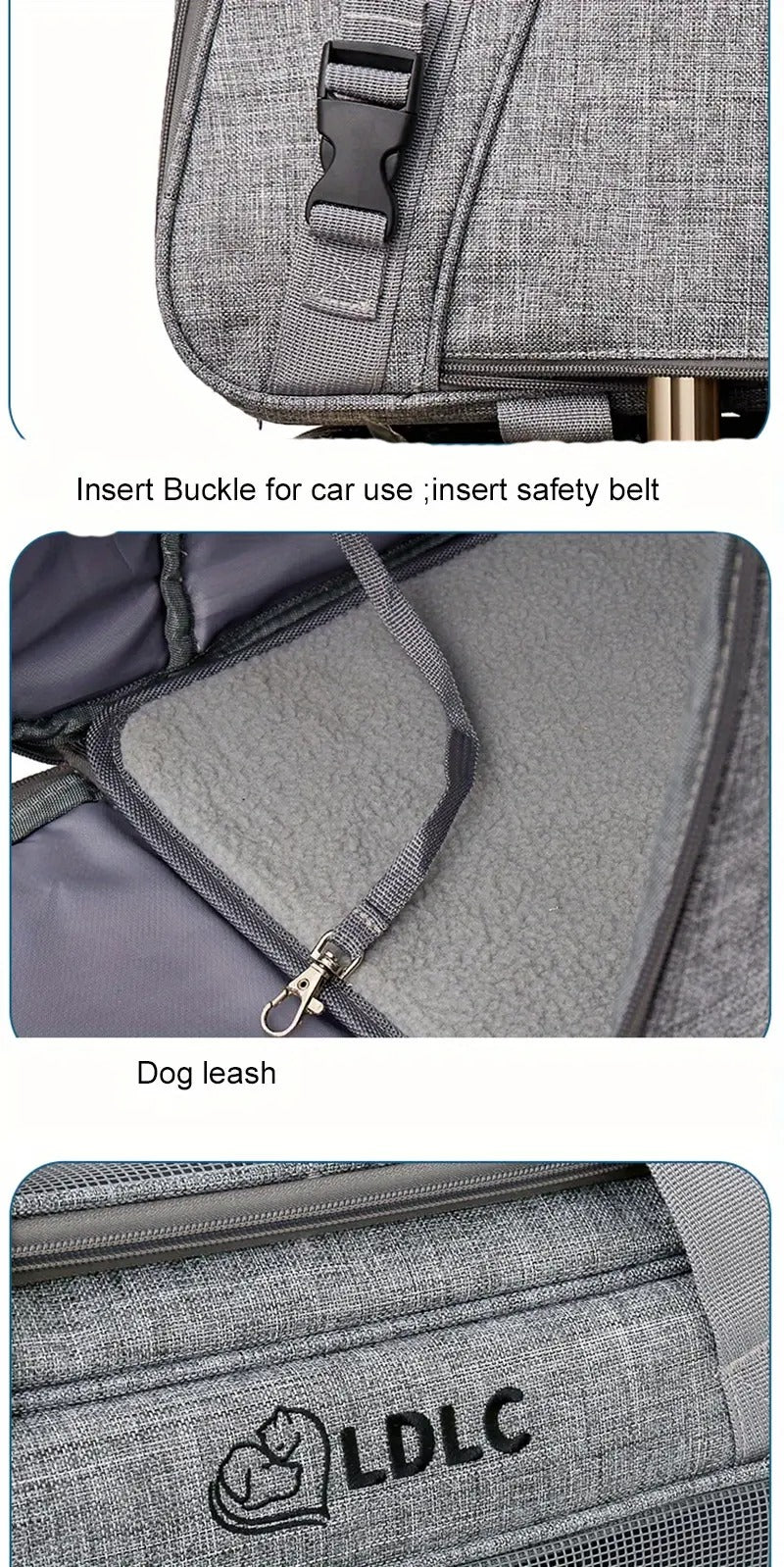 Pet Rolling Carrier with Detachable Wheels-4