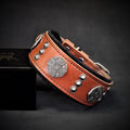 The "Maximus" collar 2 inch wide black & silver-1